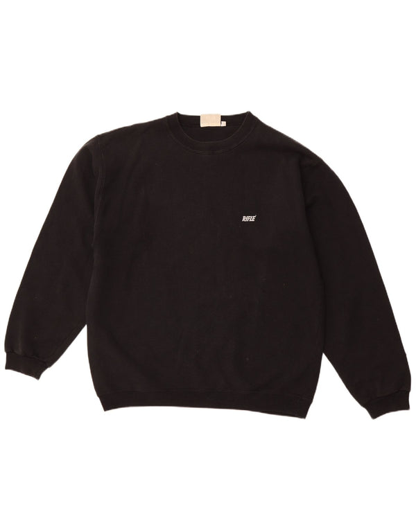 Felpa da uomo RIFLE Maglione XL in cotone nero