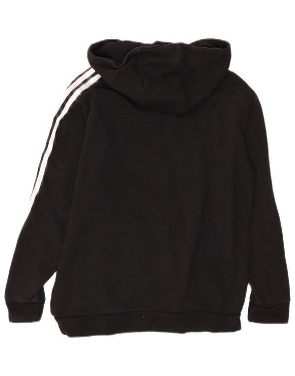 Adidas Girls Hoodie Jumper 11-12 Years Black Cotton