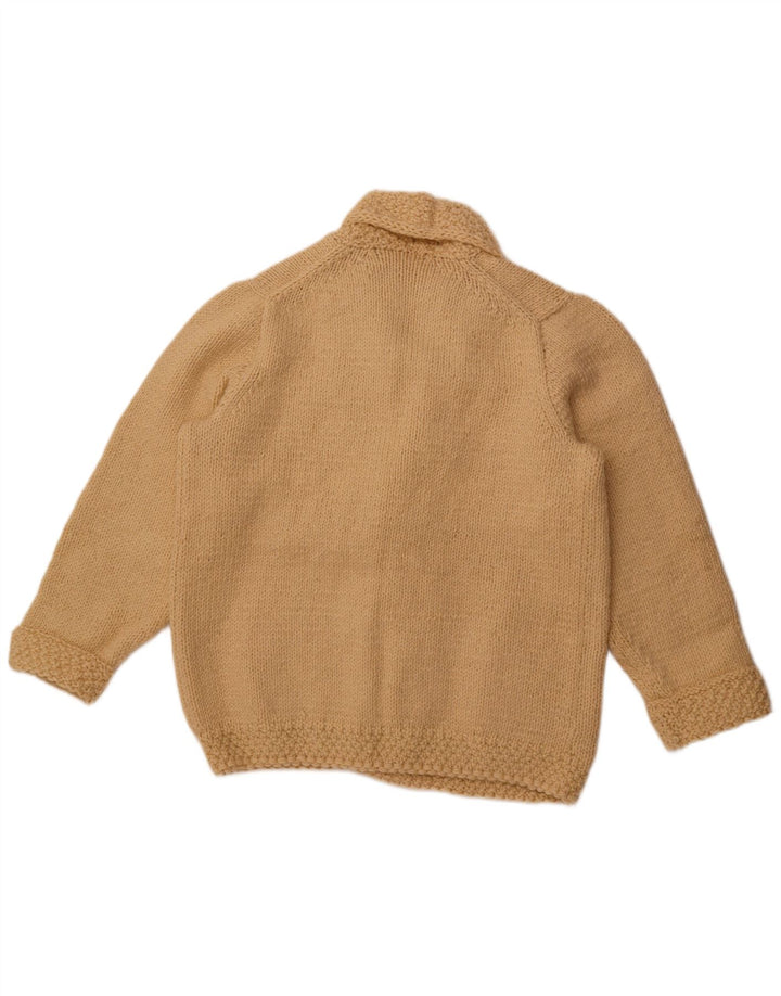 Maglione cardigan aperto da donna VINTAGE UK 16 Large Beige