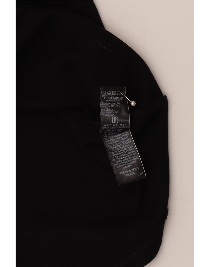 Minigonna da donna Marks & Spencer UK 14 grande W30 viscosa nera