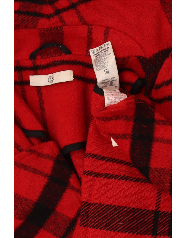 Cappotto per ragazze Marks & Spencer 11-12 anni in poliestere scozzese rosso