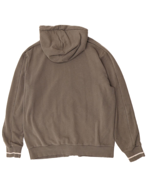 Felpa con cappuccio e zip grafica Puma da uomo in cotone kaki medio