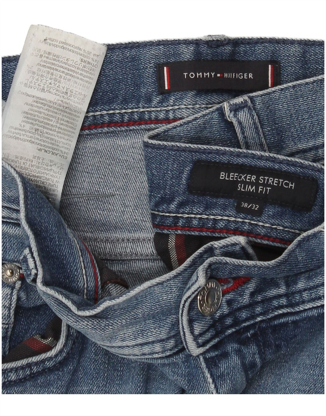 Tommy Hilfiger Uomo Bleecker Slim Jeans W38 L27 Blu Cotone