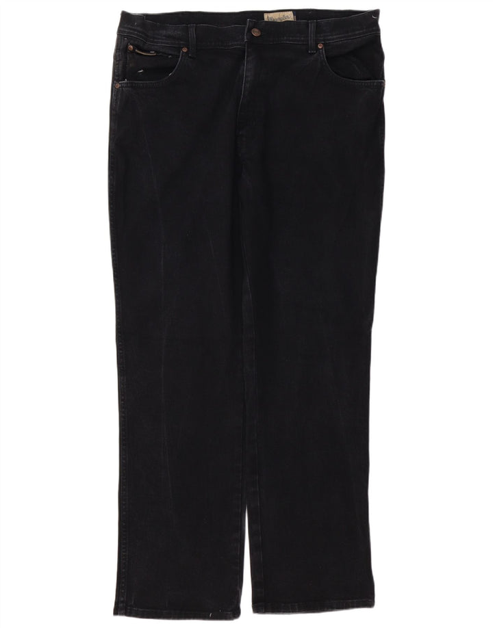 Jeans dritti da uomo Texas WRANGLER W38 L32 cotone nero