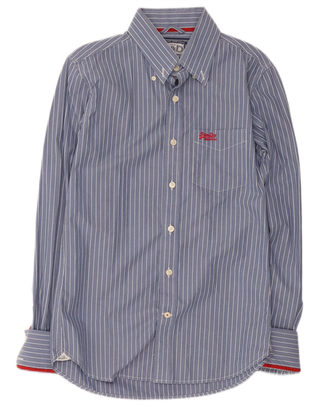 Camicia da uomo Superdry in cotone a righe blu medio