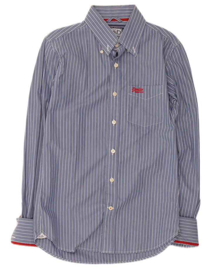 Camicia da uomo Superdry in cotone a righe blu medio