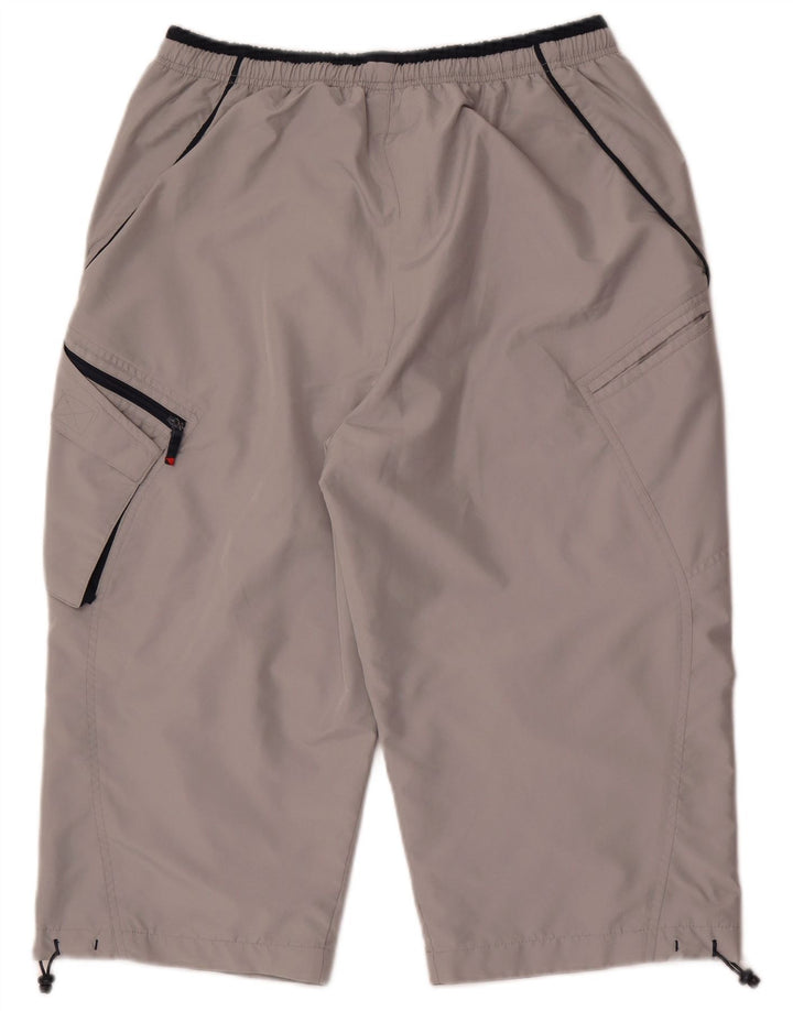 Pantaloncini sportivi Reebok da uomo Bermuda grandi in poliestere grigio