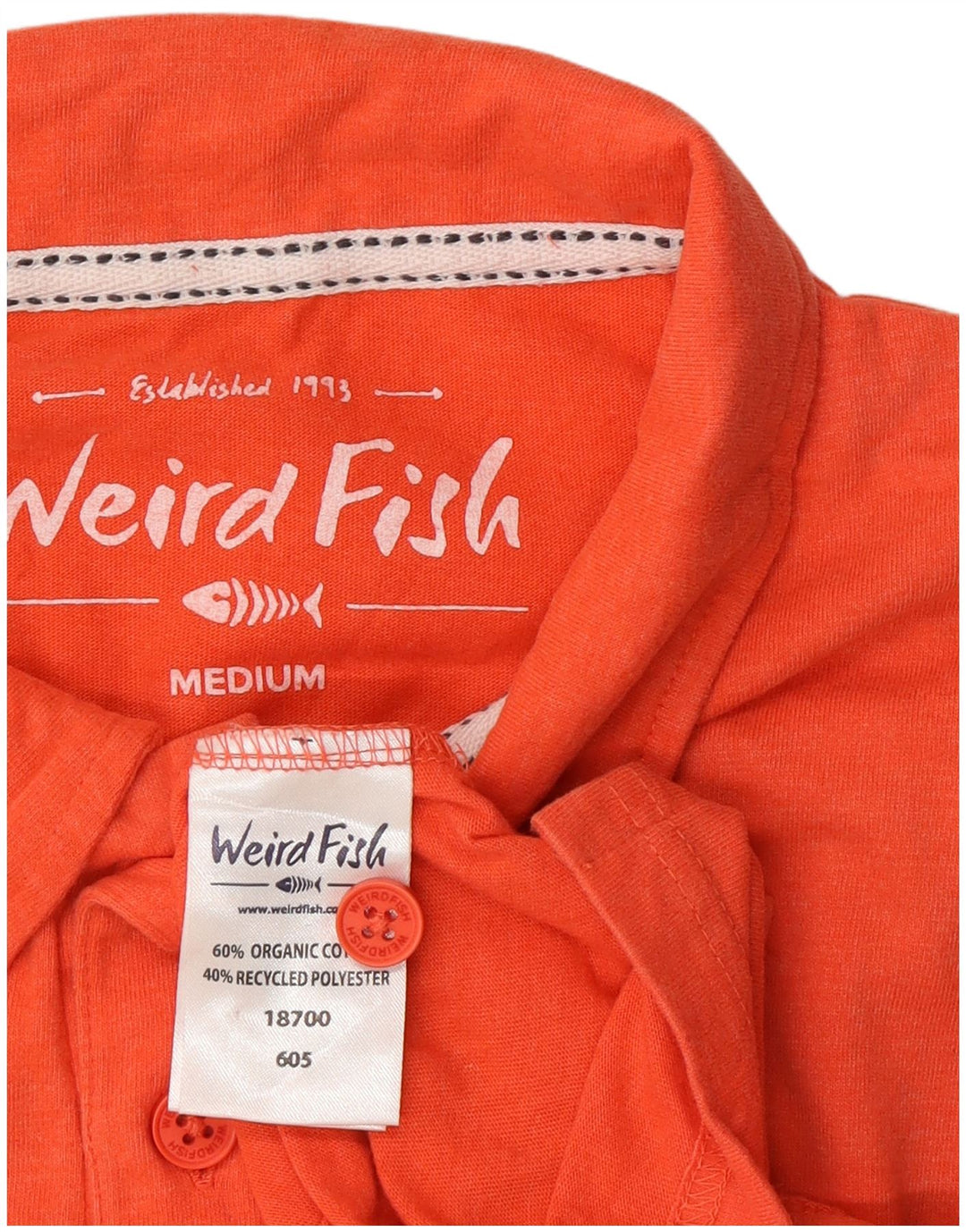 Polo da uomo Weird Fish in cotone arancione medio