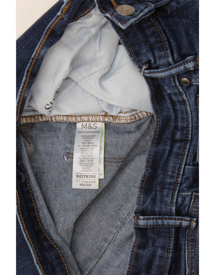 Jeans corti da uomo Marks & Spencer W34 L26 cotone blu