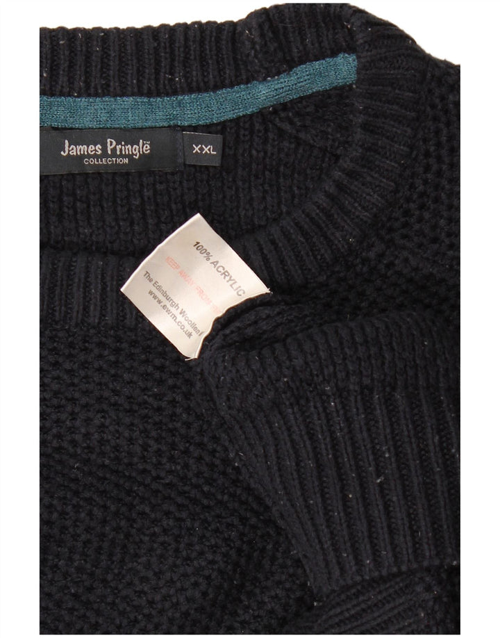 JAMES PRINGLE Maglione maglione girocollo da uomo 2XL Acrilico blu navy