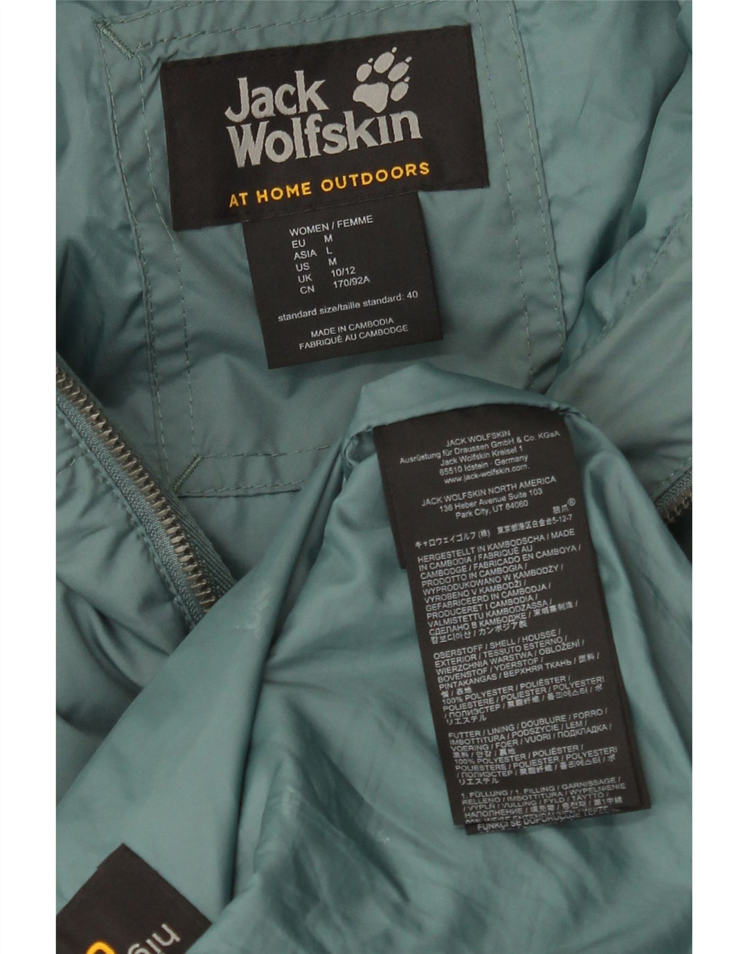 Cappotto imbottito oversize con cappuccio da donna Jack Wolfskin UK 10/12 Verde medio