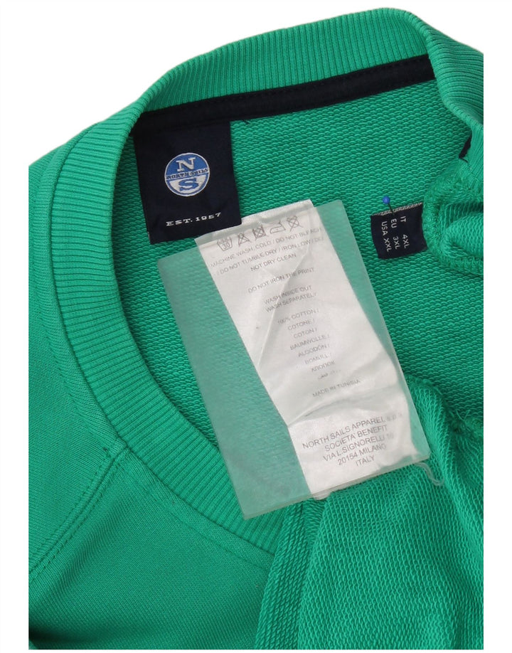 Felpa grafica da uomo North Sails 3XL in cotone verde