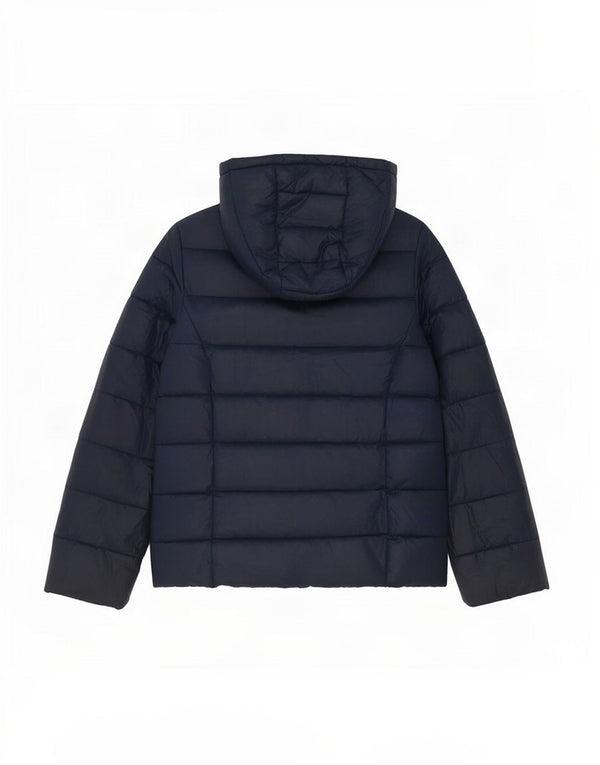 Giacca imbottita con cappuccio per bambina Benetton 10-11 anni XL Blu navy Colourblock