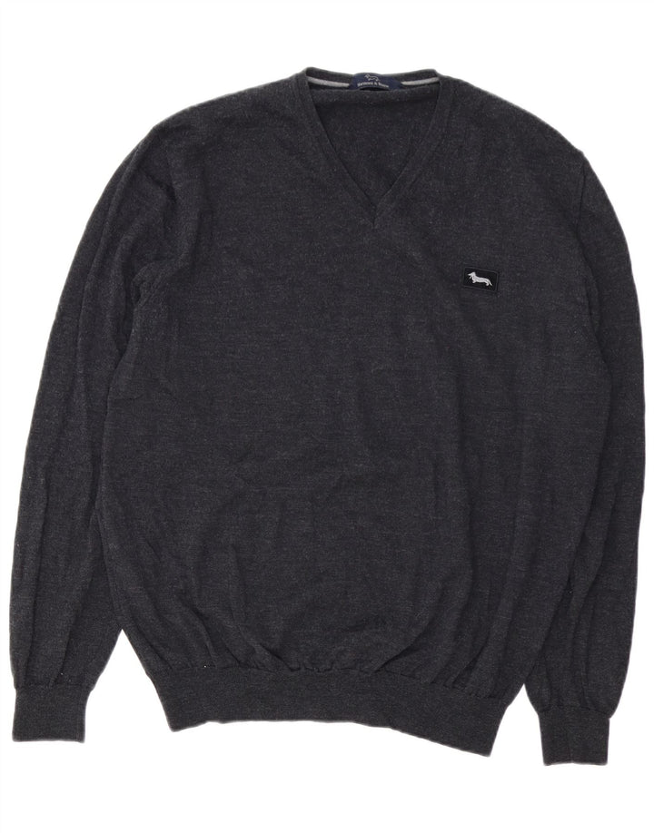 Maglione da uomo con scollo a V Harmont & Blaine 5XL lana grigia