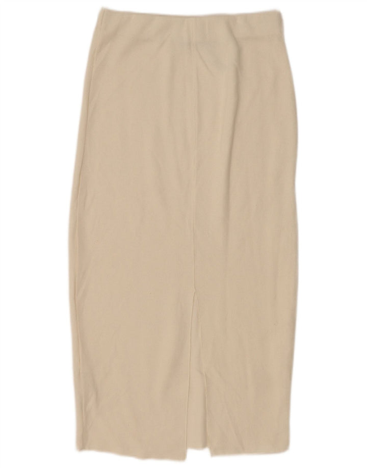 Gonna longuette da donna Zara piccola W26 in cotone bianco sporco