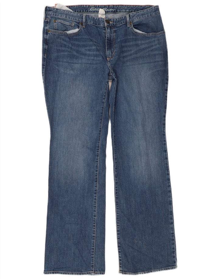 EDDIE BAUER Jeans Bootcut Curvy da Donna US 16 2XL W36 L32 Cotone Blu