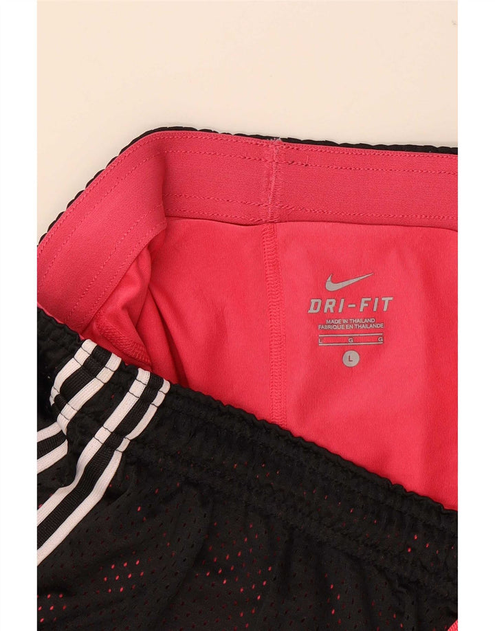 Pantaloncini sportivi Nike da donna Dri Fit UK 14 Large Nero Poliestere