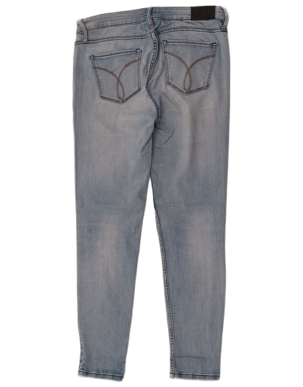 Jeans skinny invecchiati da donna Calvin Klein W30 L30 cotone blu