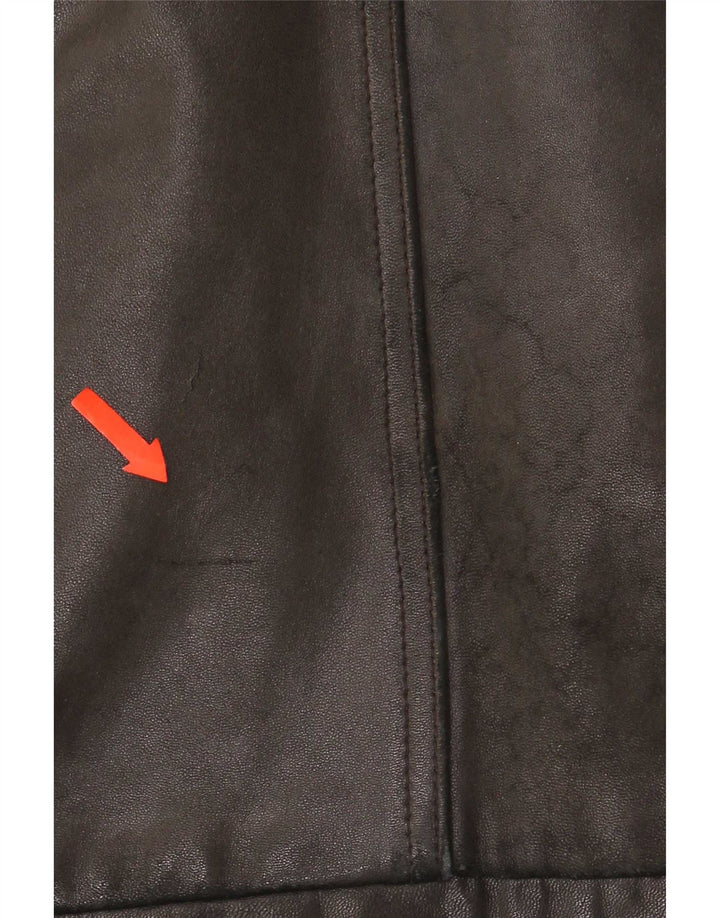 Giacca in pelle da uomo Itallo UK 40 grande nera