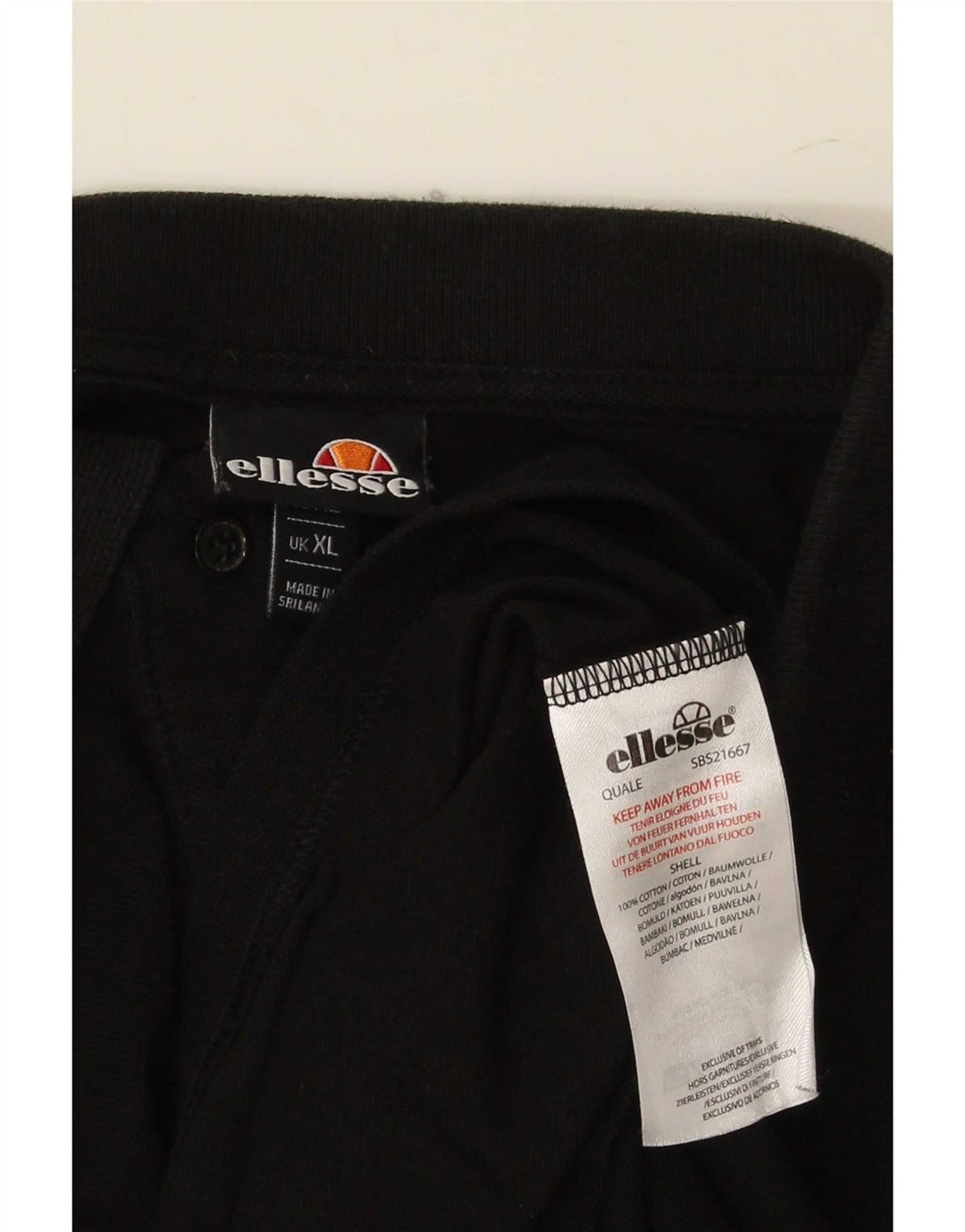 Polo da uomo Ellesse XL in cotone nero