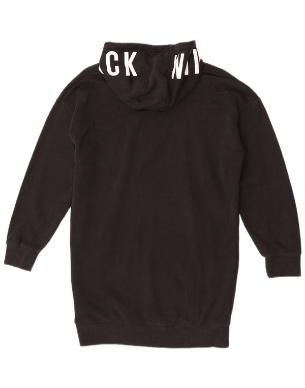 Abito maglione con cappuccio grafico per ragazze Jack Wills 10-11 anni in cotone nero