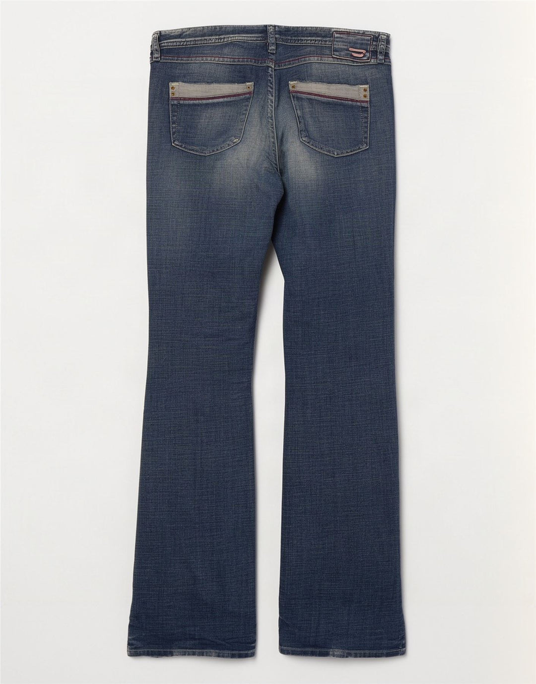 Diesel Jeans Bootcut da donna invecchiati UK 16 Large W32 L33 Cotone blu