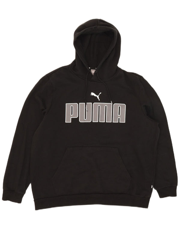 Felpa con cappuccio grafica da uomo Puma XL in cotone nero