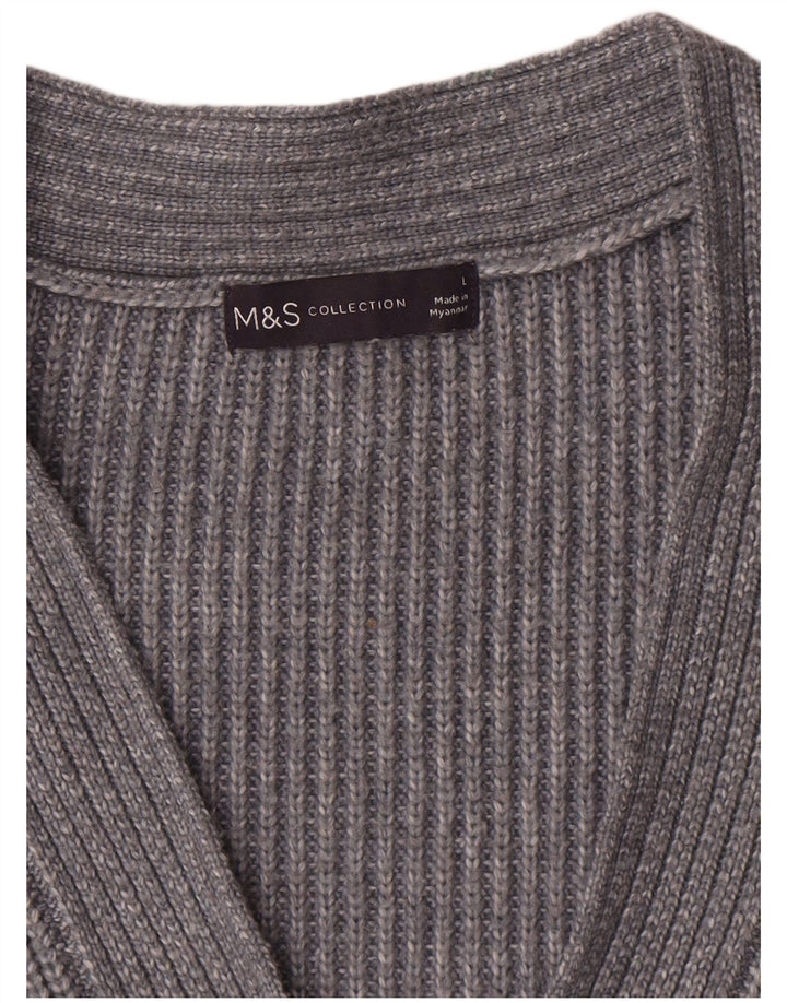 Maglione cardigan oversize da donna Marks & Spencer UK 16 grande grigio