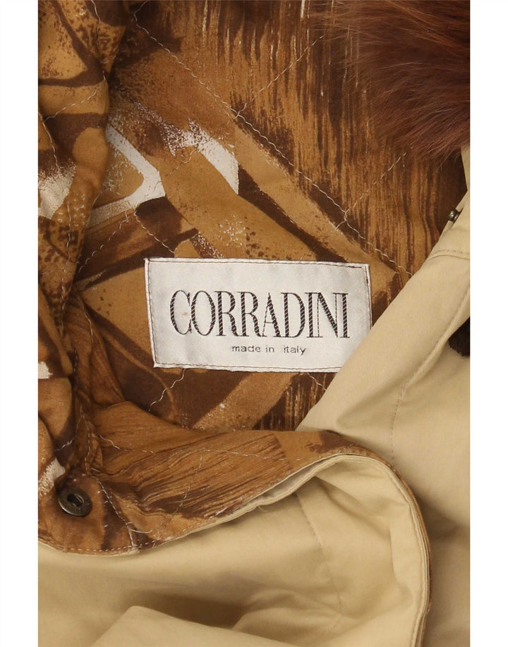 Giacca parka con cappuccio vintage da donna UK 20 2XL Beige