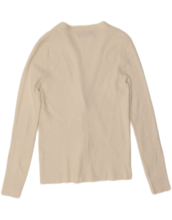 Maglione cardigan da donna Marks & Spencer UK 14 medio bianco