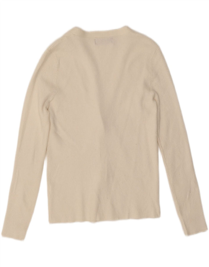 Maglione cardigan da donna Marks & Spencer UK 14 medio bianco