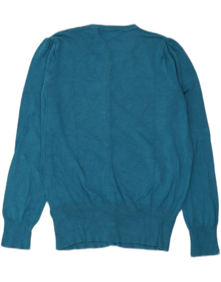 Maglione cardigan da donna Marks & Spencer UK 14 Viscosa turchese medio
