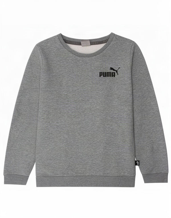 Puma Boys Sweatshirt Jumper 7-8 Years Grey Flecked Cotton