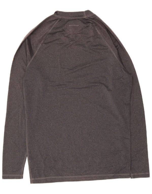 Quiksilver Maglietta grafica da uomo a maniche lunghe grande in poliestere grigio