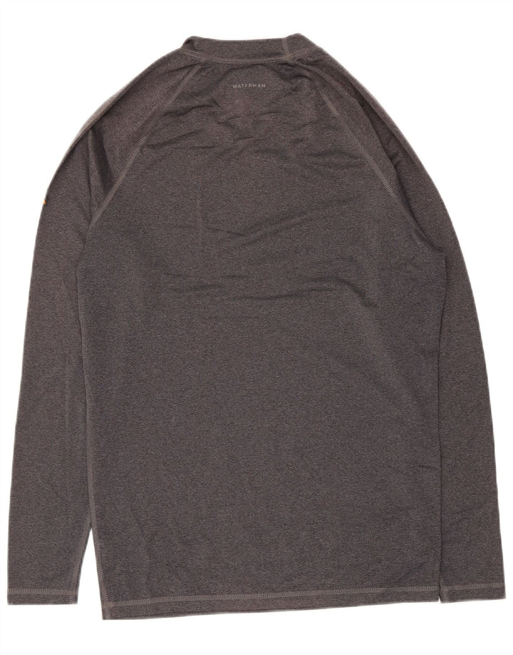 Quiksilver Maglietta grafica da uomo a maniche lunghe grande in poliestere grigio