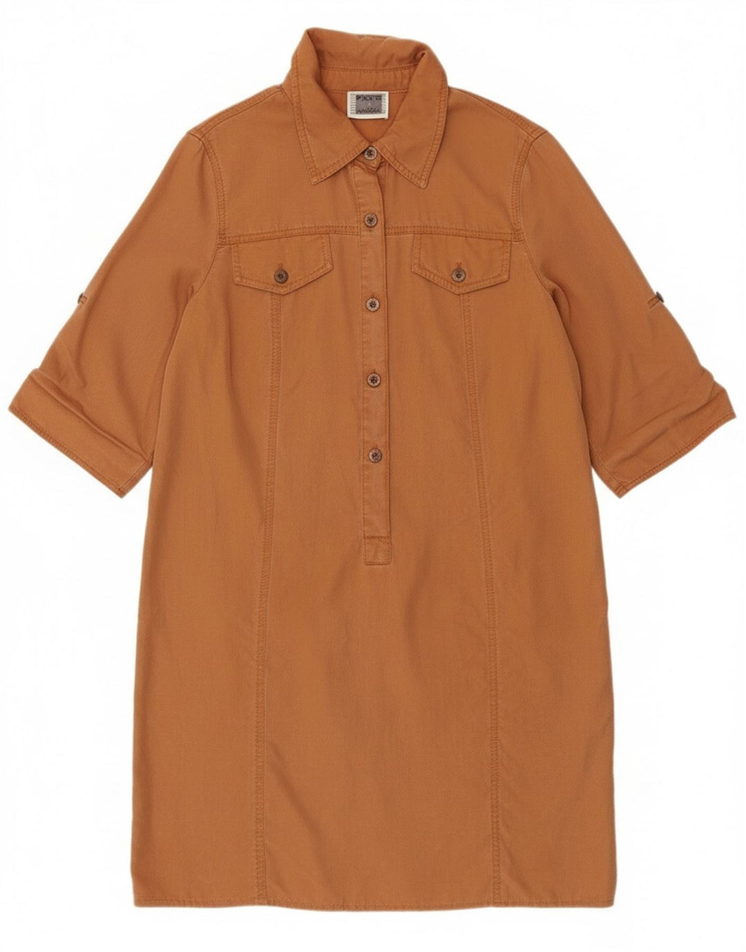 Abito camicia pullover da donna con maniche a 3/4 Perte by Krizia UK 12 Marrone medio
