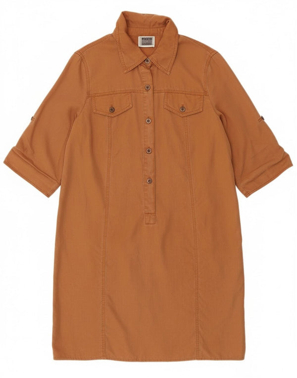 Abito camicia pullover da donna con maniche a 3/4 Perte by Krizia UK 12 Marrone medio