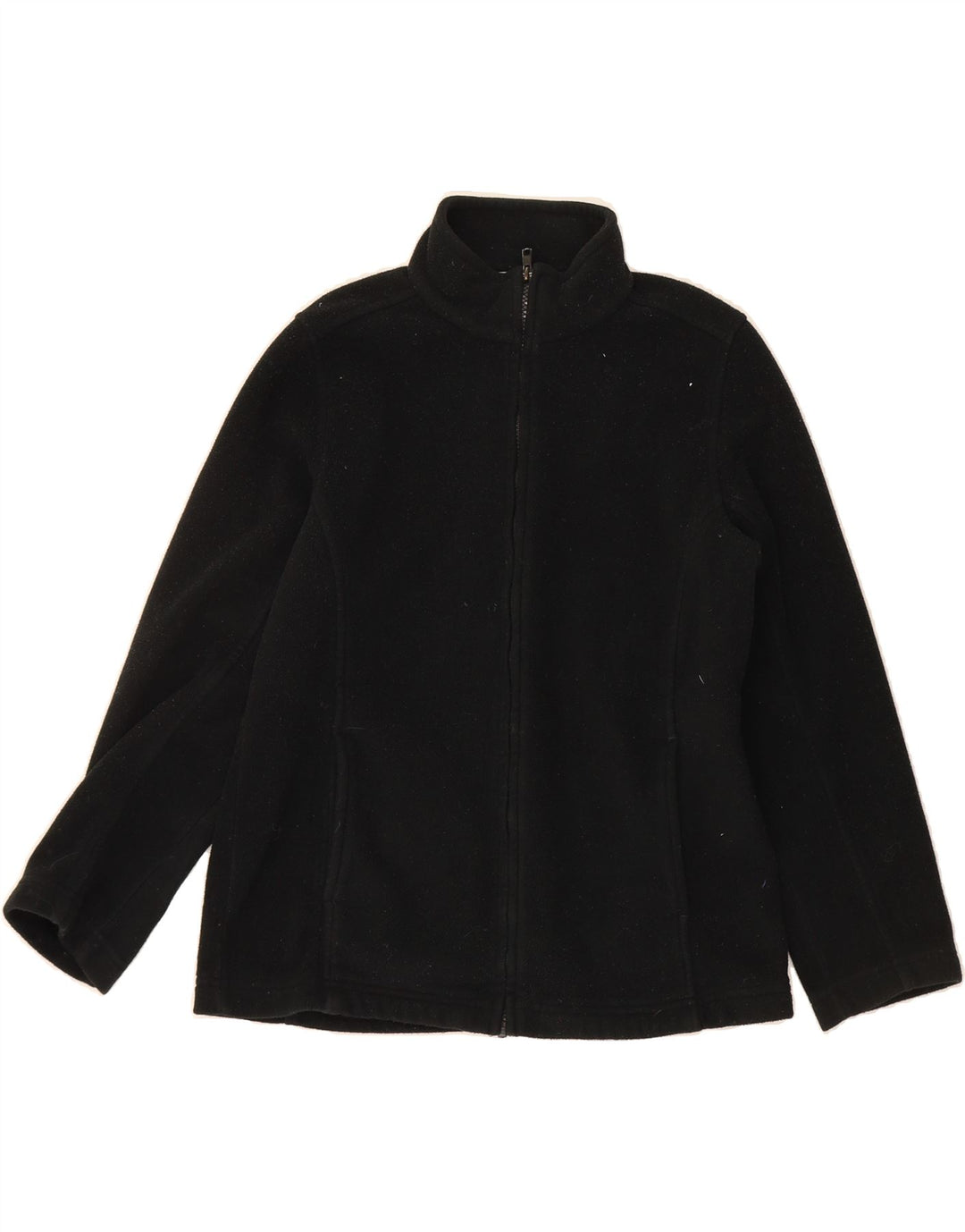 MARKS & SPENCER Womens Fleece Jacket UK 12 Medium  Black Polyester Vintage Marks & Spencer and Second-Hand Marks & Spencer from Messina Hembry 