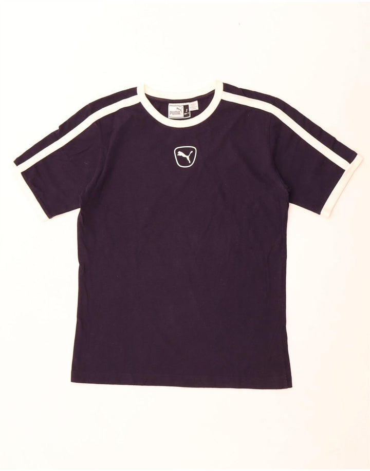 T-shirt da uomo Puma Top Small in cotone blu navy