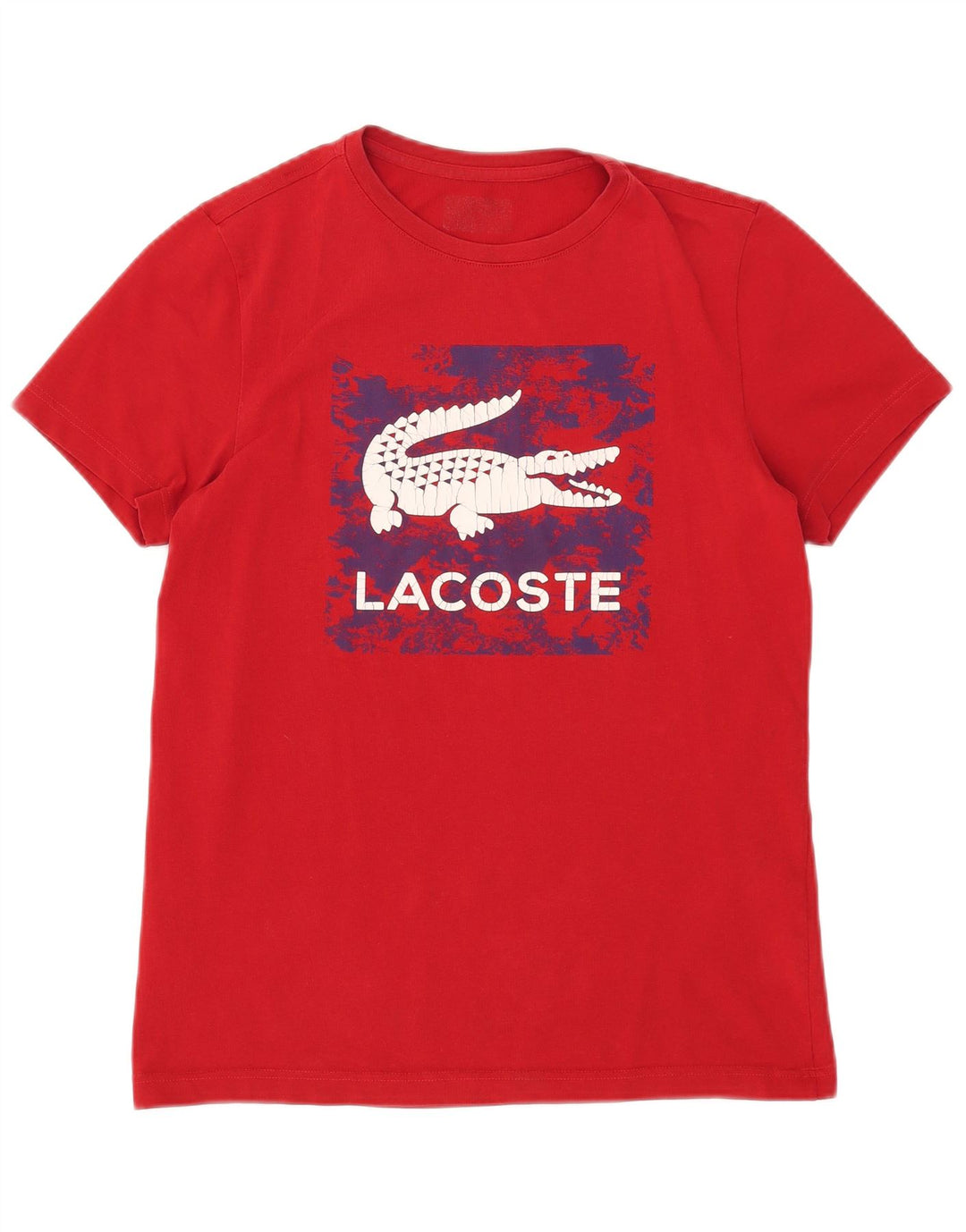 T-shirt grafica da uomo Lacoste taglia 3 piccola in cotone rosso