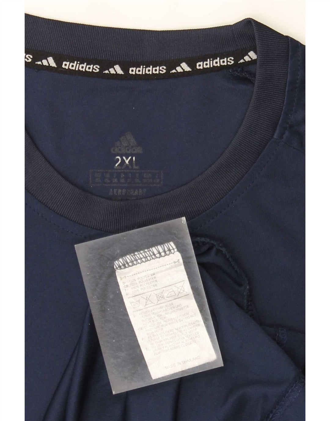 T-shirt Adidas Aeroready da uomo Top 2XL poliestere blu navy