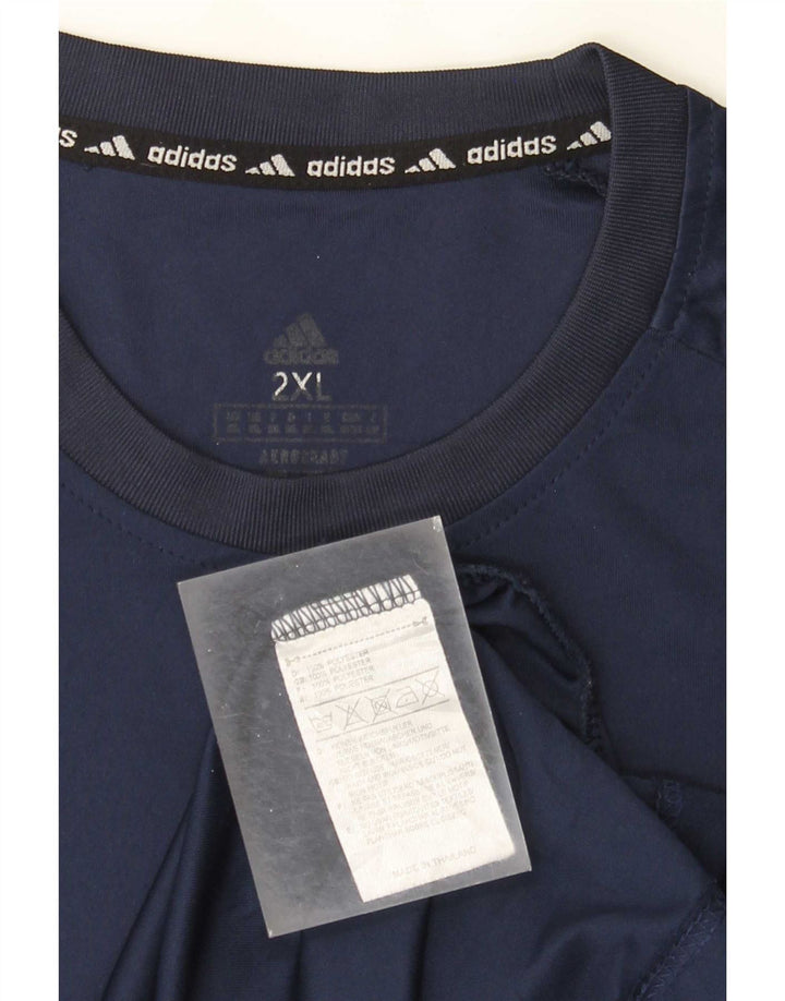T-shirt Adidas Aeroready da uomo Top 2XL poliestere blu navy