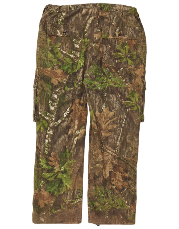 MOSSY OAK Pantaloni cargo dritti da uomo W38 L31 cotone mimetico kaki
