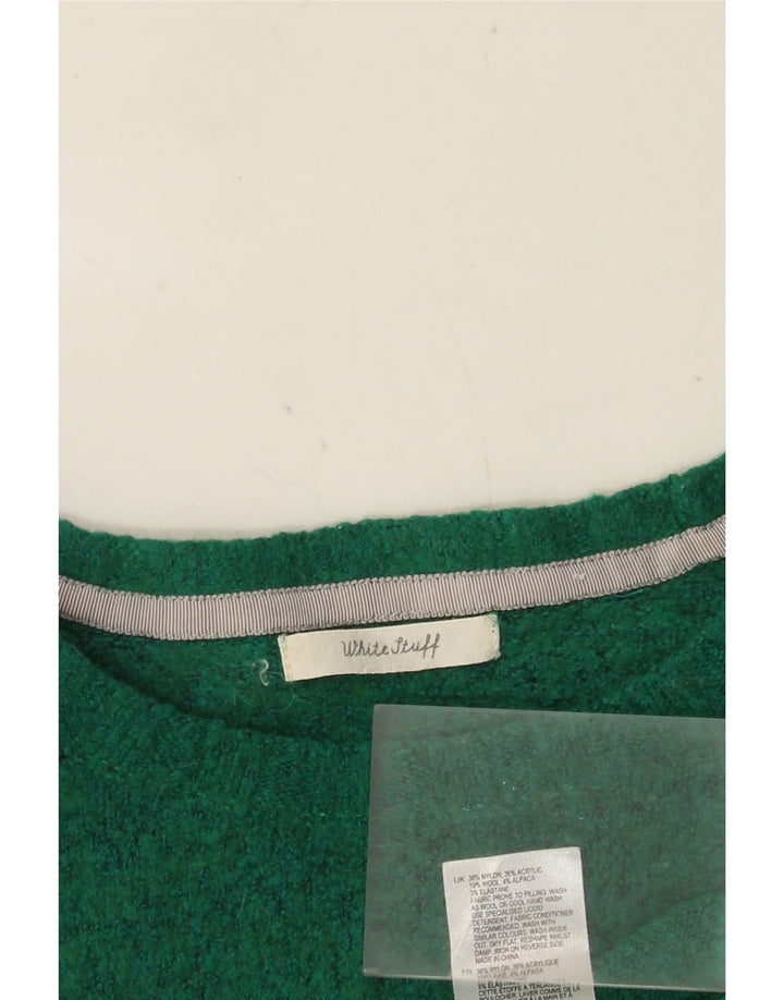 Maglione maglione girocollo da donna White Stuff UK 16 Grande nylon verde