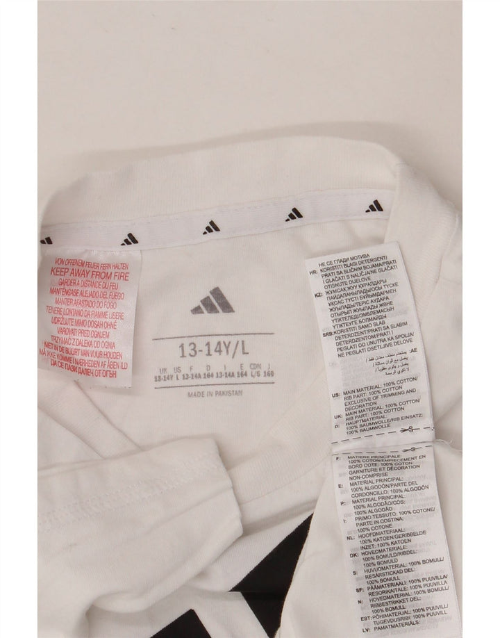 T-shirt grafica Adidas da bambino 13-14 anni grande in cotone bianco