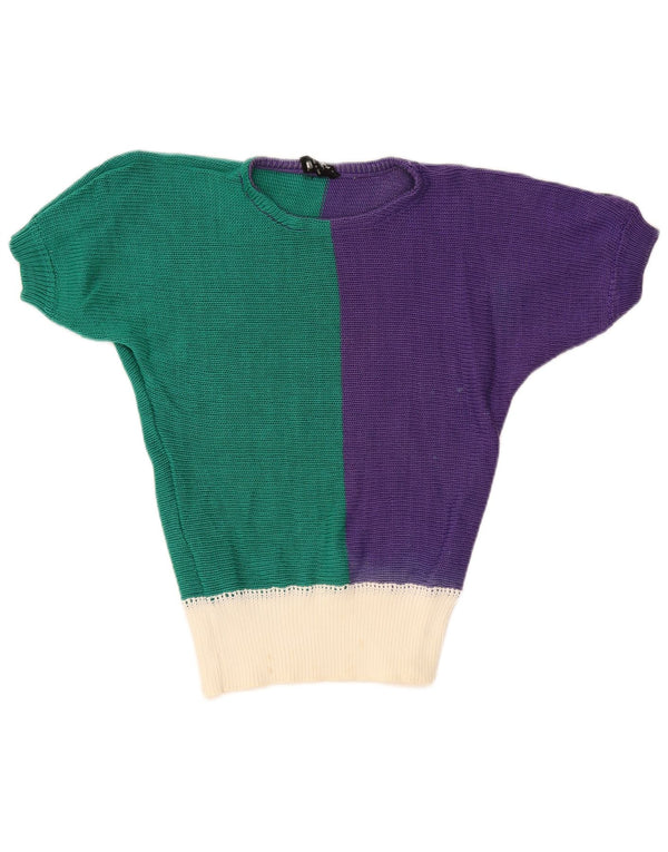 Pitti Womens Boat Neck Jumper Sweater UK 6 XS Multicoloured Colourblock