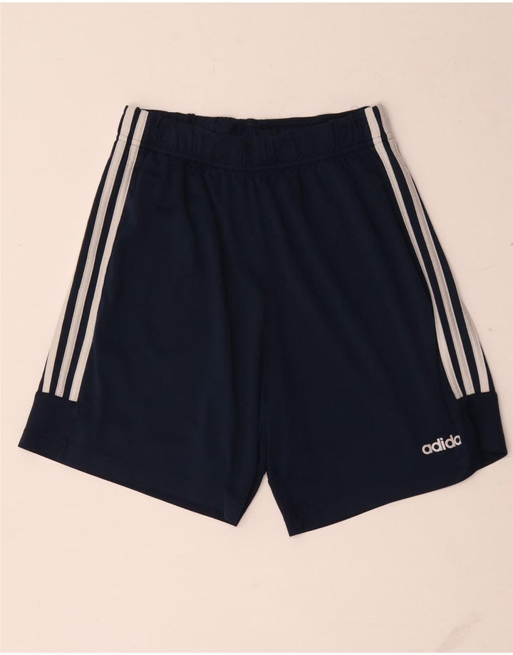 Pantaloncini sportivi da uomo Adidas medi in poliestere blu navy
