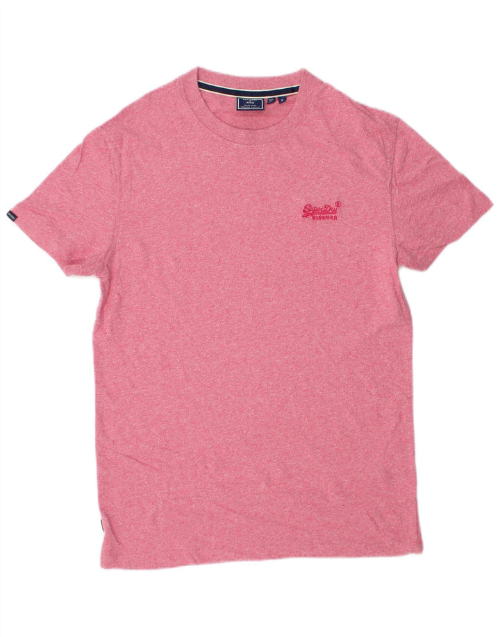 T-shirt da uomo SUPERDRY Top piccola in cotone rosa