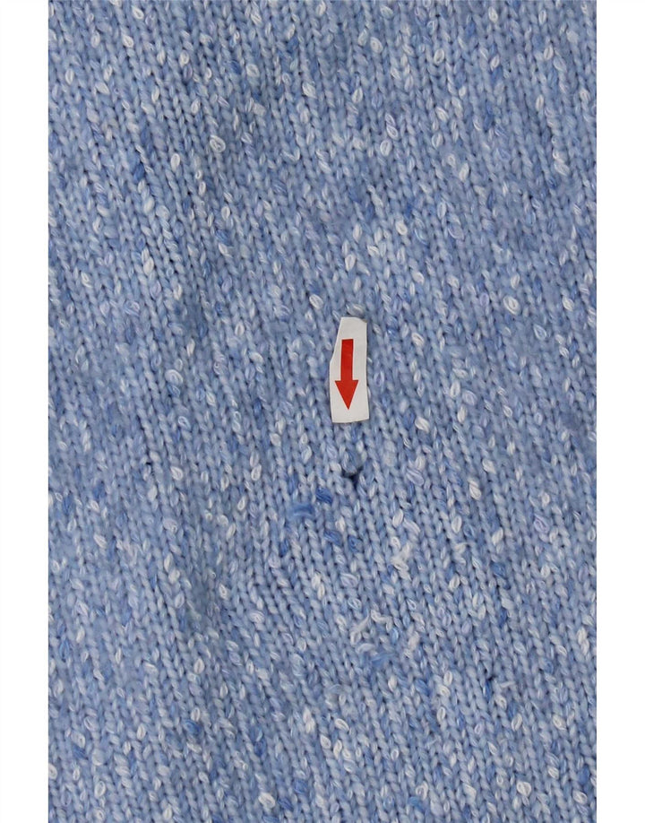 Maglione maglione a collo alto da donna Marks & Spencer UK 14 Blu medio screziato
