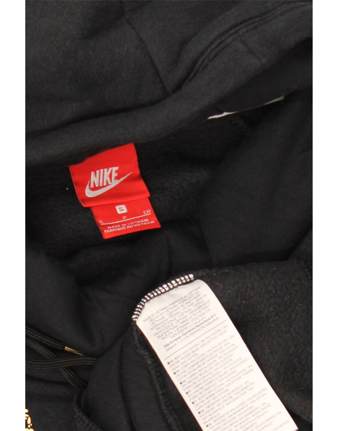 Felpa con cappuccio grafica oversize da donna NIKE UK 10 piccola in cotone nero